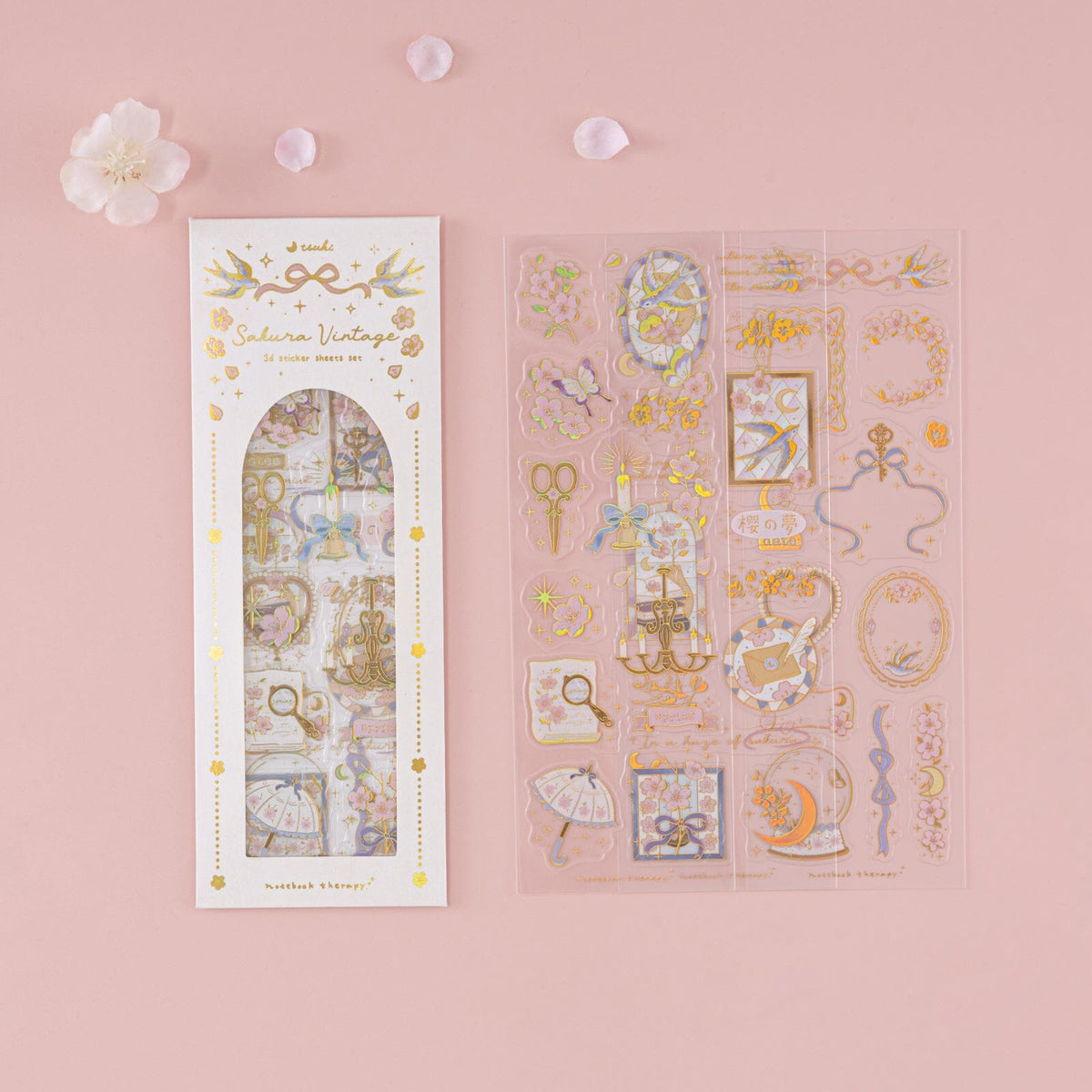 Tsuki ‘Sakura Vintage’ 3D Sticker Set ☾