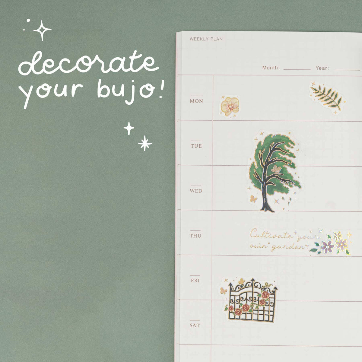 Tsuki ‘Secret Garden’ 3D Foil Sticker Set ☾